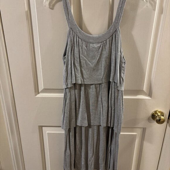 Boston Proper Women's Gray Tiered Dress with Embellished Neckline ~ Medium - Picture 5 of 5